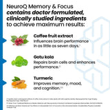 NeuroQ Memory & Focus | Formulated by Neurologist Dr. Dale Bredesen | Addresses All 4 Causes of Cognitive Decline | Ginkgo Biloba, Phosphatidylserine, Gotu Kola, Coffee Fruit, Turmeric & Propolis